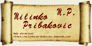 Milinko Pribaković vizit kartica